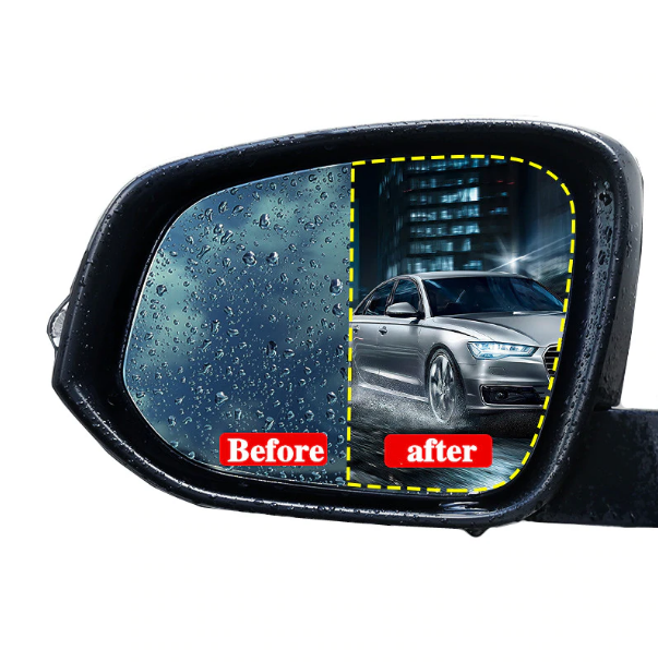 2 pcs Anti-Fog Rainproof Car Rearview Mirror Film Sticker 2 pcs Anti-Fog Rainproof Car Rearview Mirror Film Sticker