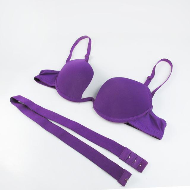 Sexy Deep U Low Cut Smooth Push Up Plunge Bra_4