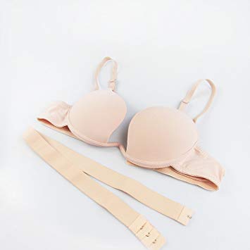 Sexy Deep U Low Cut Smooth Push Up Plunge Bra_5